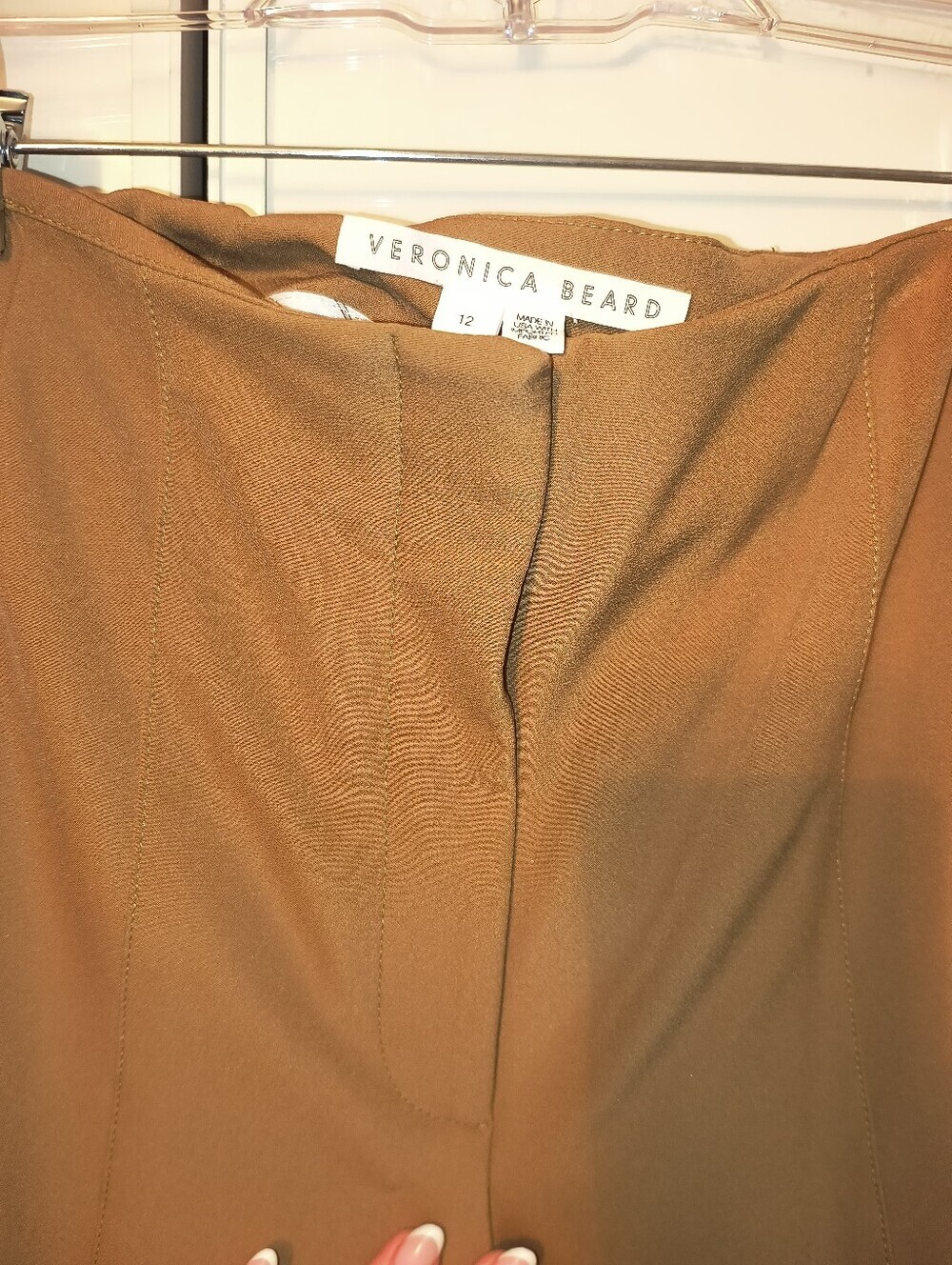 Veronica Beard cognac Flare  Pants Sz 12 - Picture 4 of 7